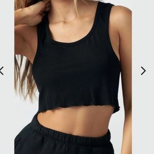 Joah Brown Scallop Crop Tank